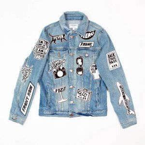 AUTHENTIC Frame Denim "Le Original Patch Jacket" WORN BY SUPERMODEL Joan Smalls